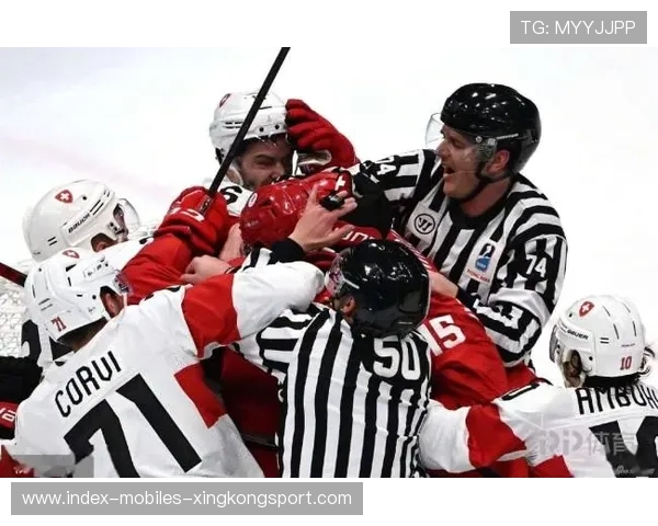 冰球比赛爆发群殴，裁判被推倒